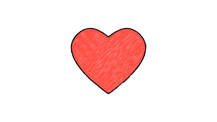 Sketchy heart on white background