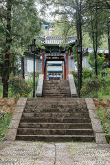 Entrance to Wangu Tower in old town of Lijiang, Yunan, China