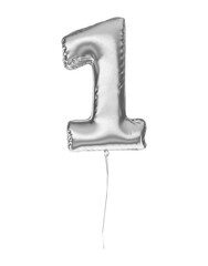 Balloon Number one Isolated on white background. 3d illustration