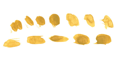 High quality watercolor yellow isolated blobs