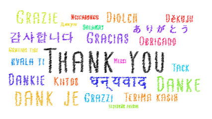 Obraz premium Thank You Hand Writing Style in Multi Language