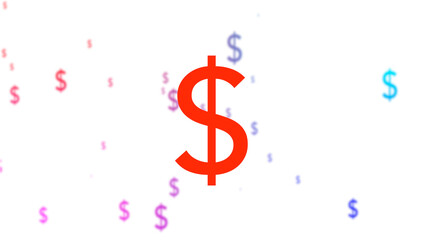 Dollar Symbol Sign Exploding on Black Background