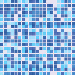 Seamless mosaic pattern.Endless background with tiles. Blue backdrop with square elements. Simple wallpaper. Isolated. Vector illustration.