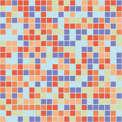 Seamless mosaic pattern.Endless background with tiles. Multicolored backdrop with square elements. Simple wallpaper. Isolated. Vector illustration.