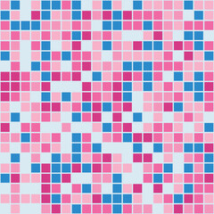 Fototapeta premium Seamless mosaic pattern.Endless background with tiles. Multicolored backdrop with square elements. Simple wallpaper. Isolated. Vector illustration.