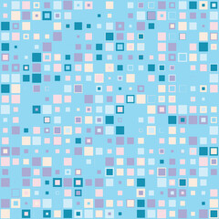 Seamless mosaic pattern.Endless background with tiles. Blue backdrop with square elements. Simple wallpaper. Isolated. Vector illustration.