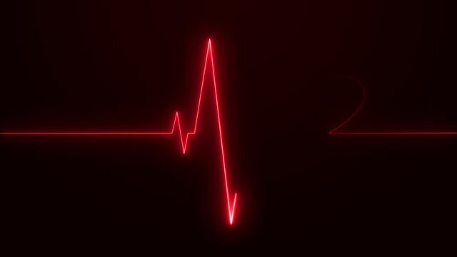 Neon effect heartbeat line seamless looping video. 4k resolution video seamless looping.