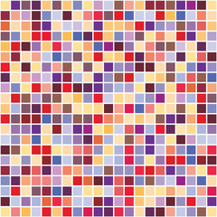 Seamless mosaic pattern.Endless background with tiles. Multicolored backdrop with square elements. Simple wallpaper. Isolated. Vector illustration.