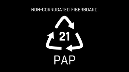 Obraz premium Non-corrugated Fibreboard or Number 21 Recycle Symbol