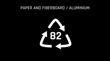 Paper and fibreboard and Aluminium or number 82 Recycle Symbol