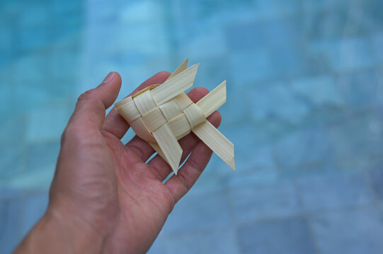 Weave fish model hand made from coconut leaf ,tradition handcraft of thailand