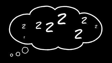 Sleep zzz and Bubble Illustration on Black Background
