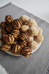 Homemade sweets with coconut on the table