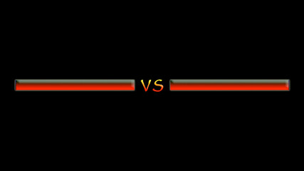 Power Bar or Life Bar Fighting Game Bar on Solid Black Background