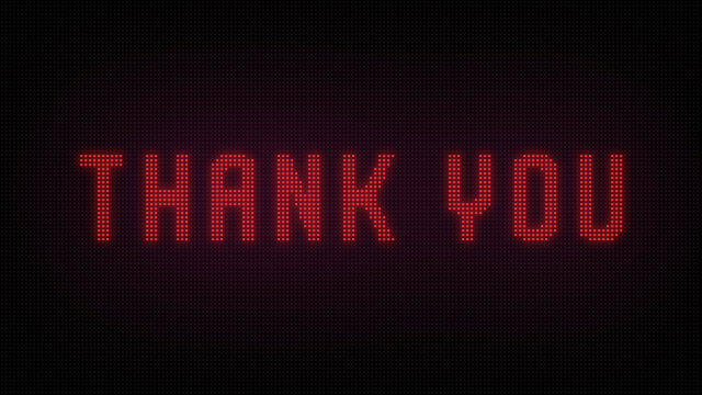 Thank You on Red LED Screen Panel