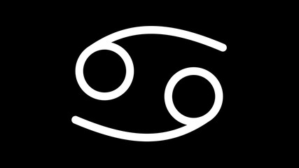 Cancer Zodiac Sign or Symbol on Black Background