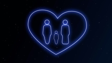 Family with Heart Background