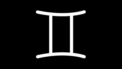 Gemini Zodiac Sign or Symbol on Black Background