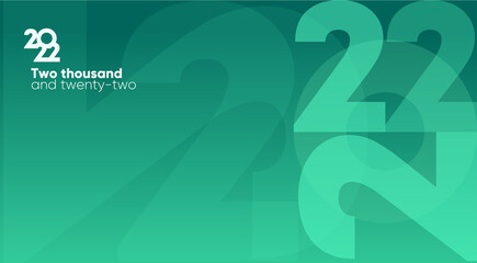 2022. Happy New Year. Vector illustration. Design templates with logo 2022. Minimalistic background for banner, cover, poster.