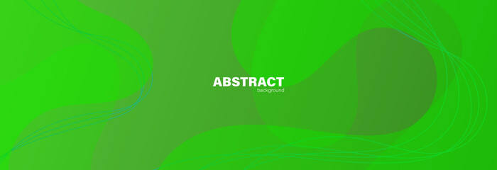 Abstract green fluid shape modern background with copy space, vector.