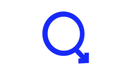 Male Sex Symbol Rotating on White Background