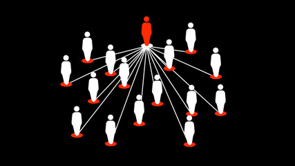 Organization Diagram Structure on Black Background