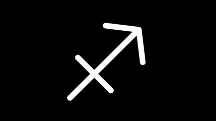 Sagittarius Zodiac Sign or Symbol on Black Background