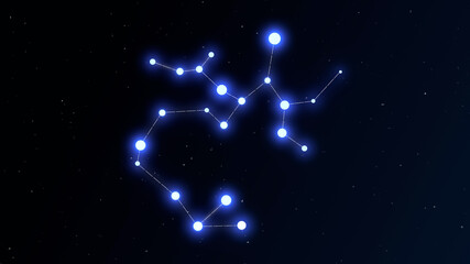 Obraz na płótnie Canvas Sagittarius Constellation Zodiac Sign on Space Star Background