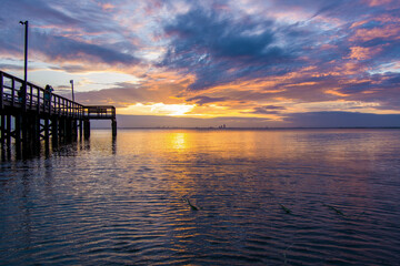 sunset on the pier