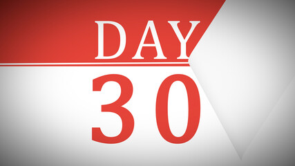 Day Calendar Countdown to 30 Days Page Turn