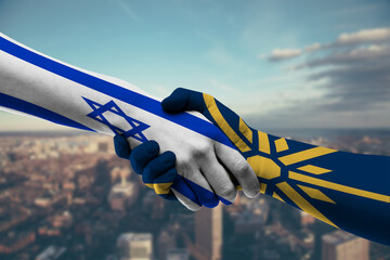 Fototapeta premium Business shaking with hands Israel 
