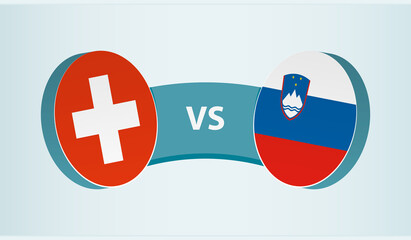 Switzerland versus Slovenia, team sports competition concept.