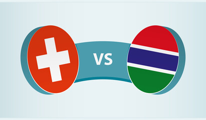 Switzerland versus Gambia, team sports competition concept.