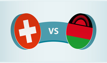 Switzerland versus Malawi, team sports competition concept.