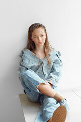 Fototapeta premium portrait of a teenage girl in the studio