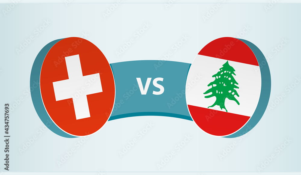 Wall mural switzerland versus lebanon, team sports competition concept.