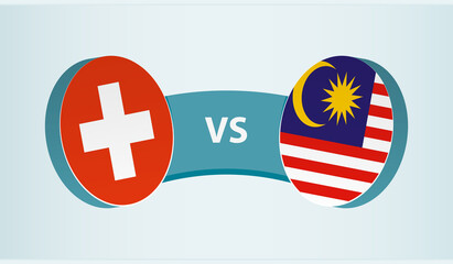 Switzerland versus Malaysia, team sports competition concept.