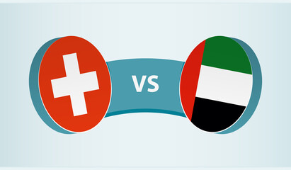 Switzerland versus United Arab Emirates, team sports competition concept.