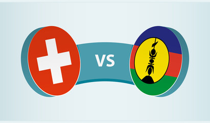 Switzerland versus New Caledonia, team sports competition concept.