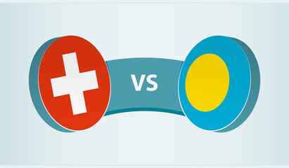 Switzerland versus Palau, team sports competition concept.