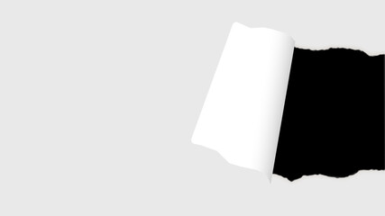 White Papper Ripping on Black Background