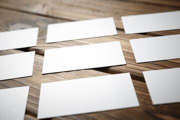 Business cards blank. Mockup on color background.