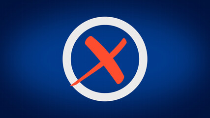 Obraz premium Cross or Wrong Checkmark or Tick Mark on Solid Background
