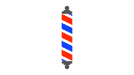 Colourful Sine Barbershop Pole on White Background