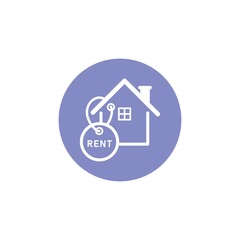 House for rent icon logo vector illustration concept. Real estate for rent, house for sale sign, isolated on white background
