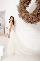 Beautiful fashion bride in wedding dress
