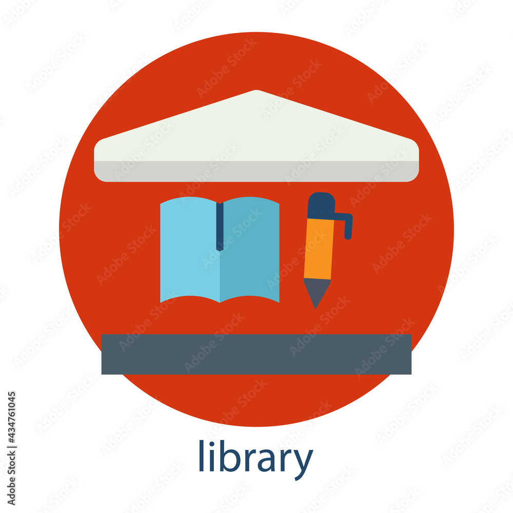 Poster library flat icon. the icon can be used for application icon, web icon, infographics. editable strok