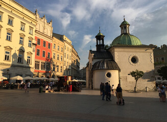 The Church of St. Adalbert or the Church of St. Wojciech, located on the intersection of the Main Market Square and Grodzka Street in Old Town, Kraków, is one of the oldest stone churches in Poland.