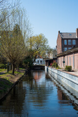 Canal houses and boats in the Netherlands