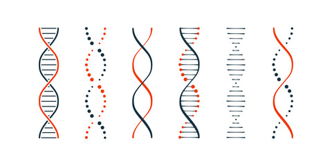 DNA icons set simple illustration